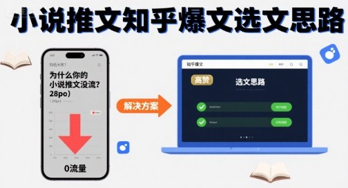 为什么你的小说推文没流量？小说推文知乎爆文选文思路-旺仔资源库