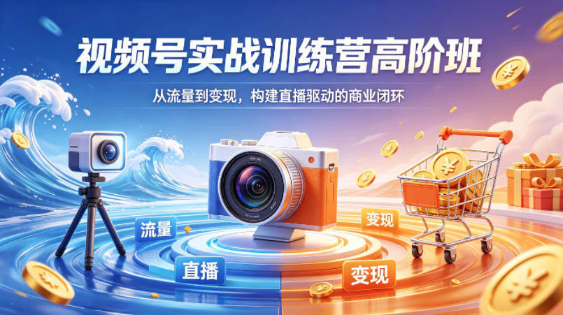 视频号实战训练营高阶班，从流量到变现，构建直播驱动的商业闭环(26年4月)-旺仔资源库