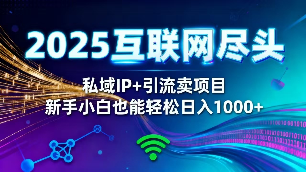 2025网创尽头王炸项目!私域 IP + 精准引流,新手小白在家躺赚日入 1000+-旺仔资源库