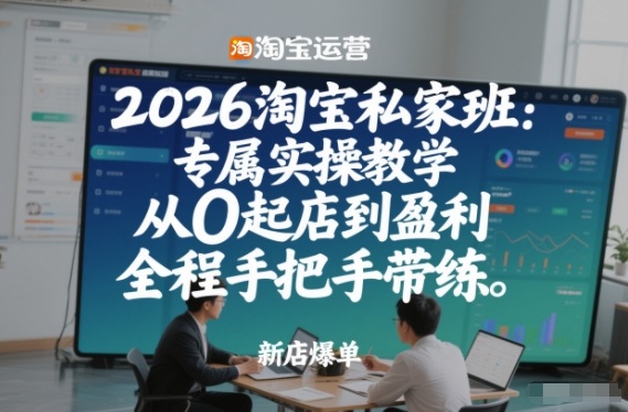 2026淘宝私家班：专属实操教学，从0起店到盈利，全程手把手带练(更新26年3月)-旺仔资源库