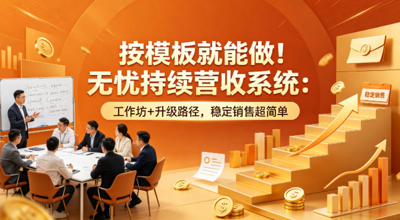 按模板就能做！无忧持续营收系统：工作坊+升级路径，稳定销售超简单【原创双语字幕】-旺仔资源库