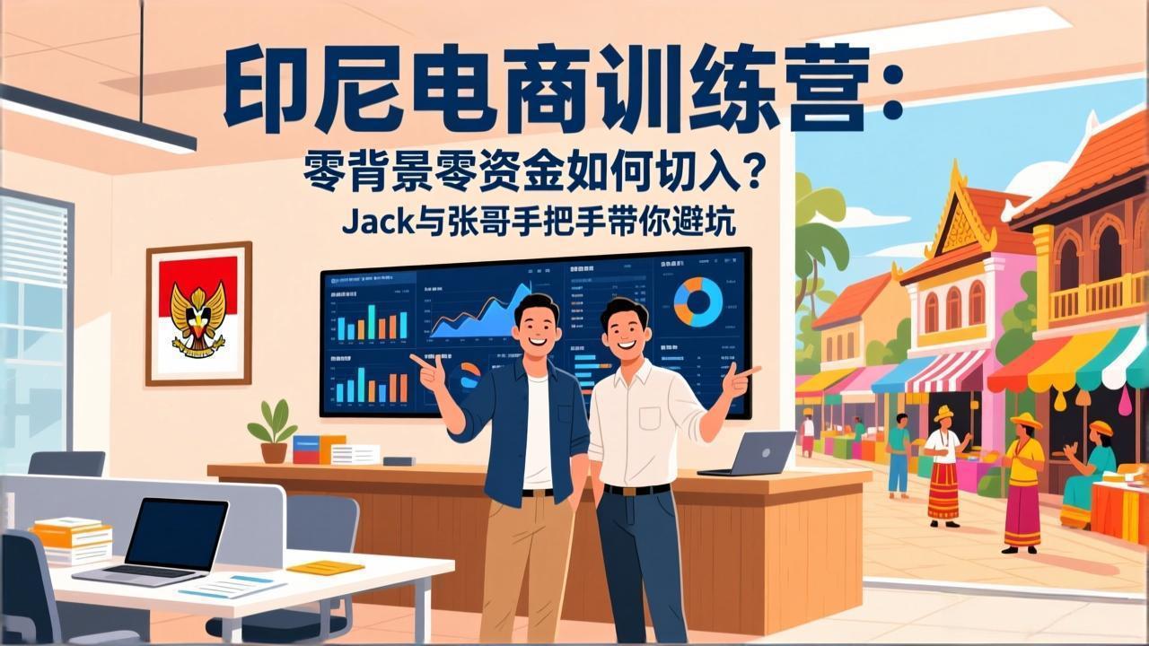 印尼电商训练营：零背景零资金如何切入？Jack与张哥手把手带你避坑-旺仔资源库