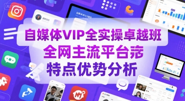 自媒体VIP全实操卓越班，全网主流平台特点优势分析-旺仔资源库