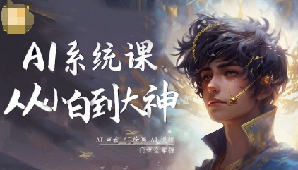 AI系统课程，从小白到大神系统学AI，AI声音-AI绘画-AI视频一门课全掌握-旺仔资源库