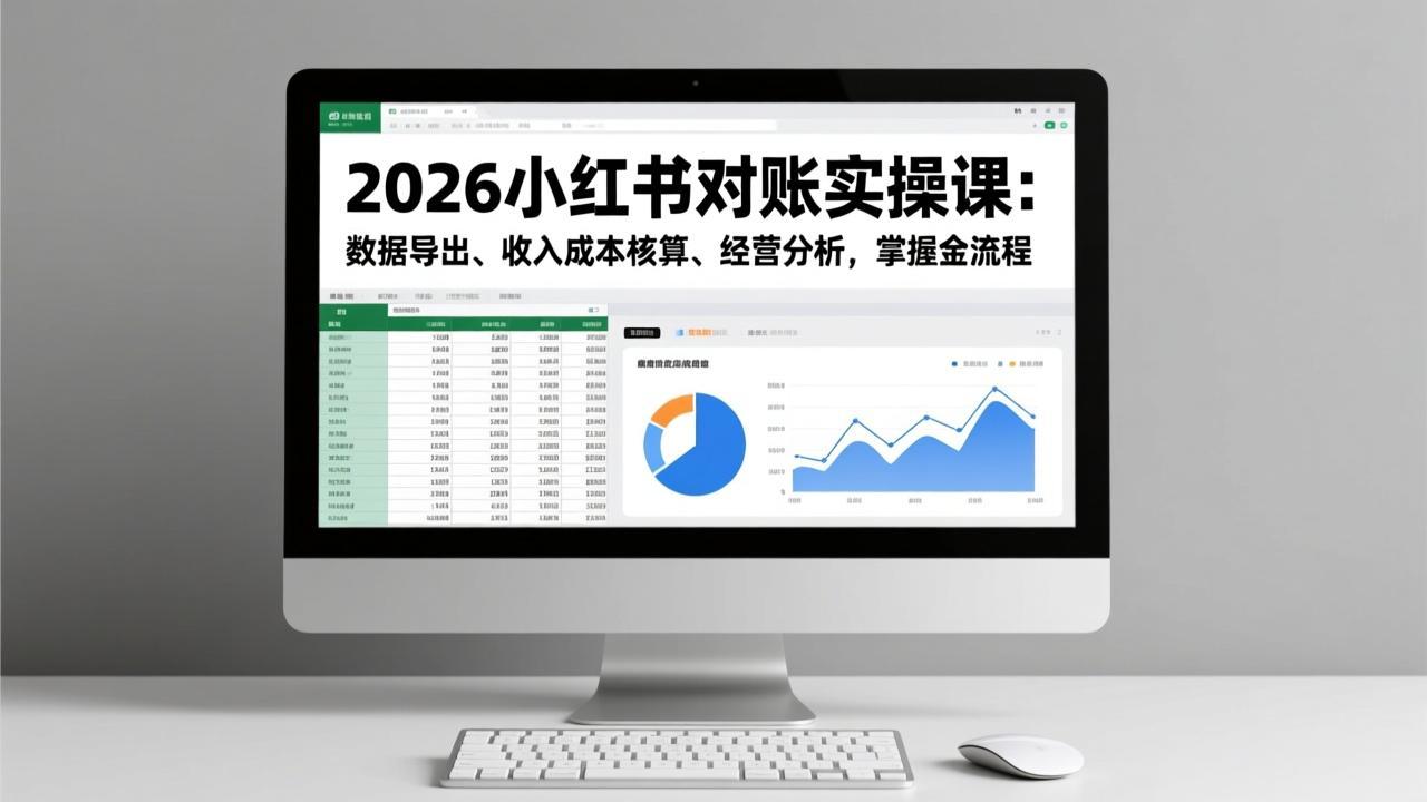 2026小红书对账实操课：数据导出、收入成本核算、经营分析，掌握全流程-旺仔资源库