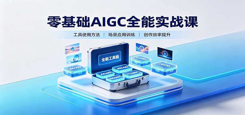零基础AIGC全能实战课：覆盖绘画、影音、PPT、小说多场景AI创作-旺仔资源库