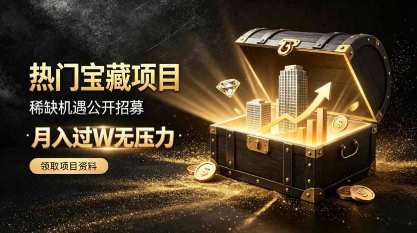 稀缺宝藏项目公开招募,低风险入局解锁月入过1W+机会【揭秘】-旺仔资源库