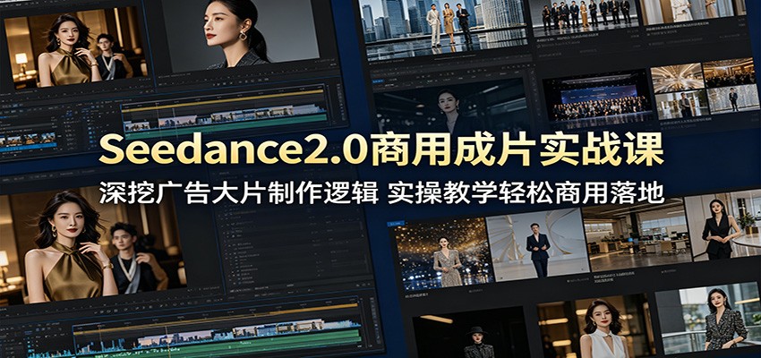 Seedance2.0商用成片实战课:深挖广告大片制作逻辑,实操教学轻松商用落地-旺仔资源库