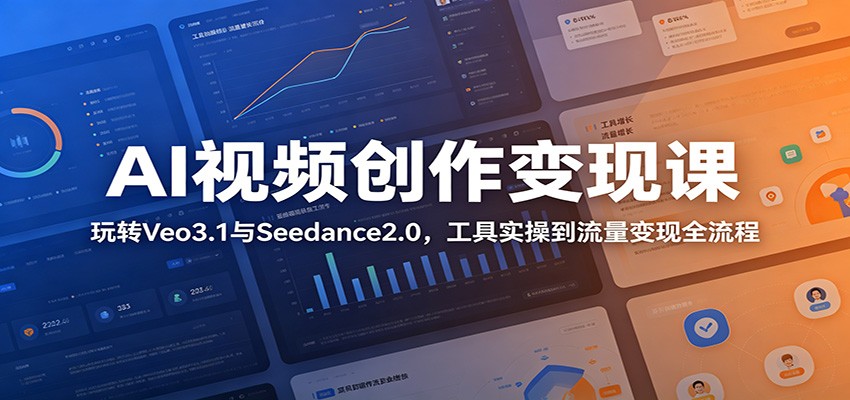 AI视频创作变现课：玩转Veo3.1与Seedance2.0，工具实操到流量变现全流程-旺仔资源库