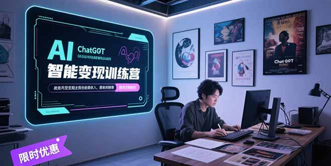 AI智能变现训练营，ChatGPT写作变现，电影解说制作，图文带货方法论-旺仔资源库