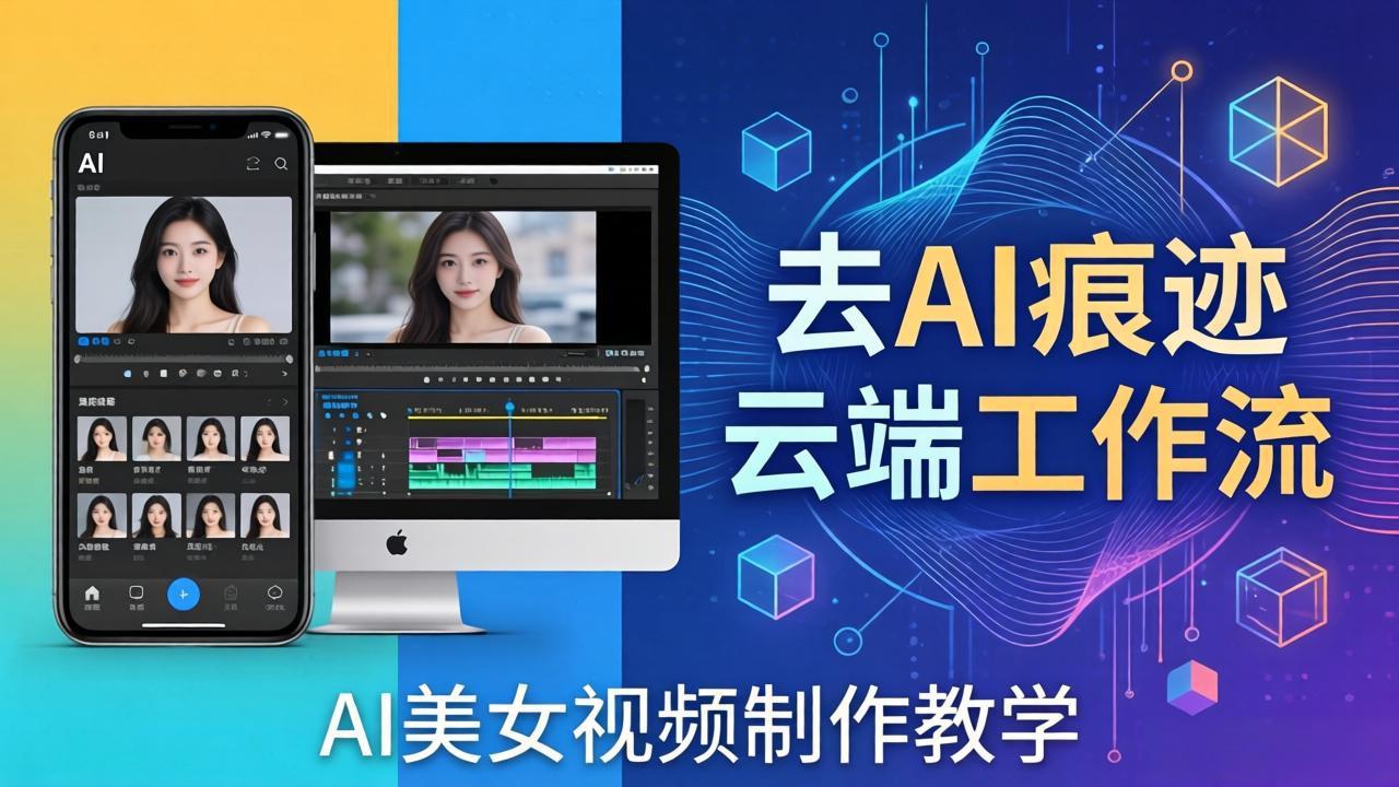 AI美女视频制作教学：去AI痕迹，云端工作流出图，手机电脑均可，不需要配置-旺仔资源库