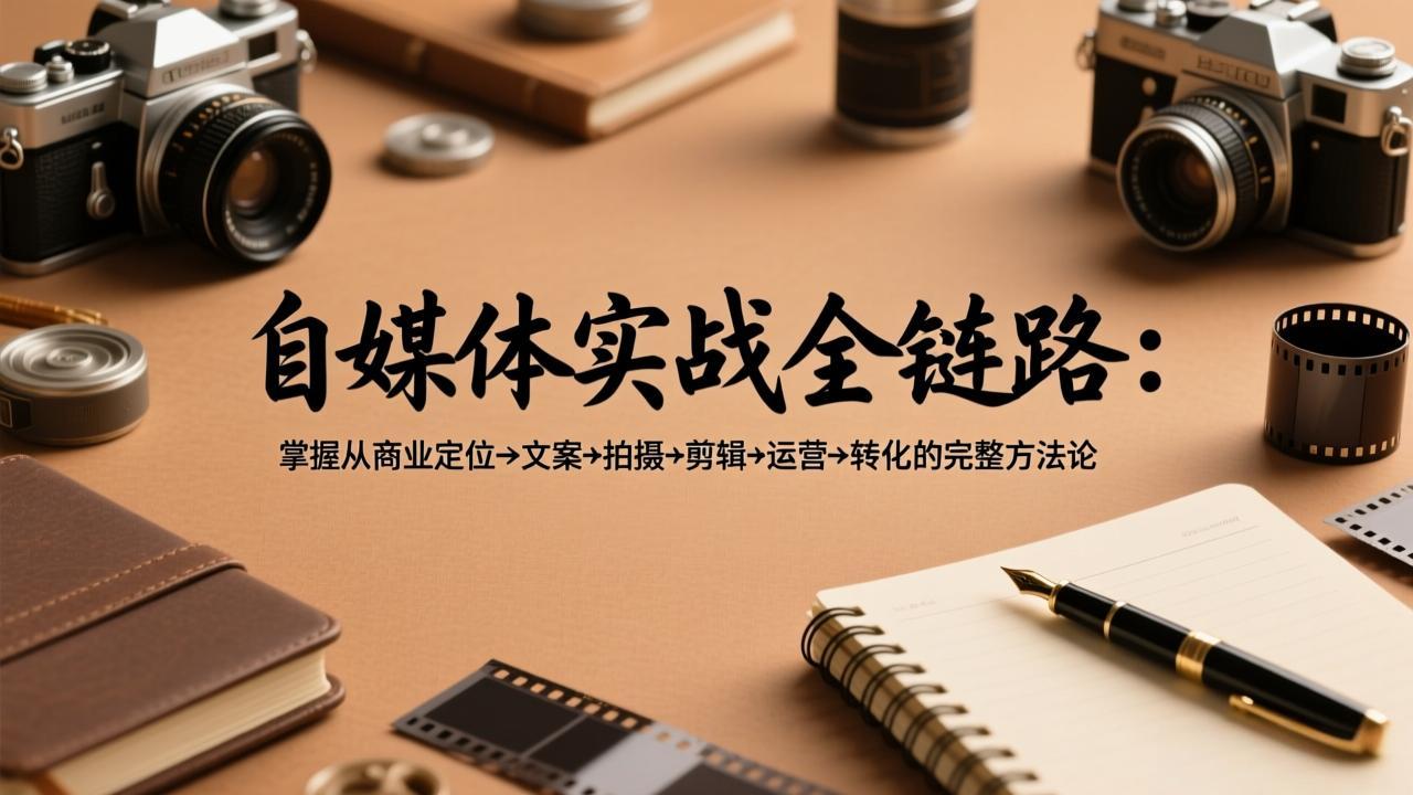 自媒体实战全链路：掌握从商业定位→文案→拍摄→剪辑→运营→转化的完整方法论-旺仔资源库