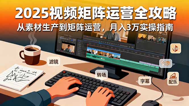 2025短视频矩阵运营全攻略：从素材生产到矩阵运营，月入3万实操指南-旺仔资源库