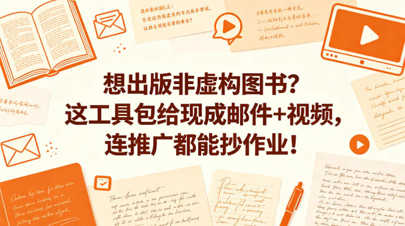 想出版非虚构图书？这工具包给现成邮件+视频，连推广都能抄作业！【原创双语字幕】-旺仔资源库