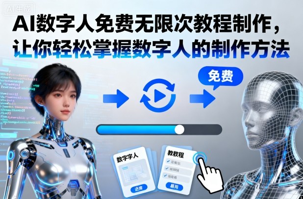 AI数字人免费无限次教程制作，让你轻松掌握数字人的制作方法-旺仔资源库