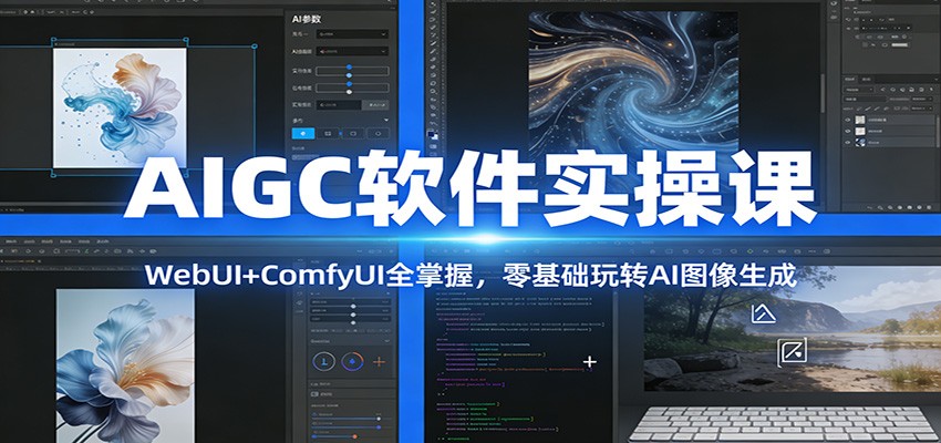 AIGC软件实操课:WebUI+ComfyUI全掌握,零基础玩转AI图像生成-旺仔资源库