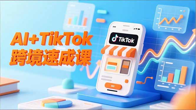 AI+TikTok跨境速成课，智能翻译、店铺定位、流程拆解，7天高效上线运营-旺仔资源库