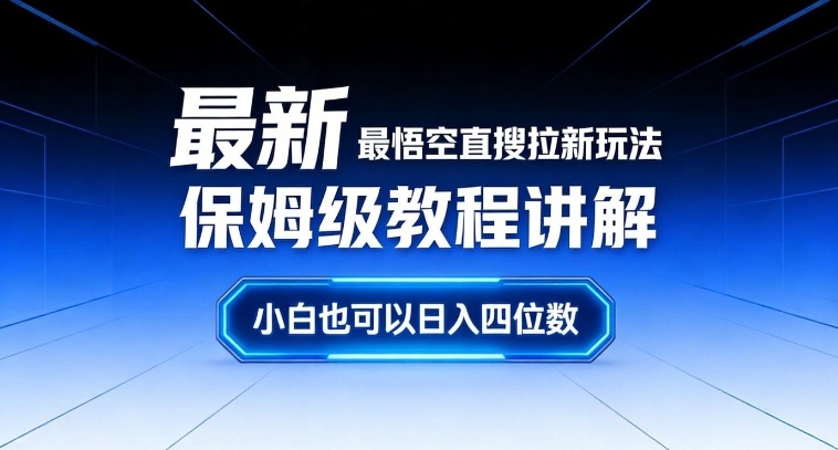 最新最悟空直搜拉新玩法保姆级教程讲解，小白也可以日入四位数-旺仔资源库