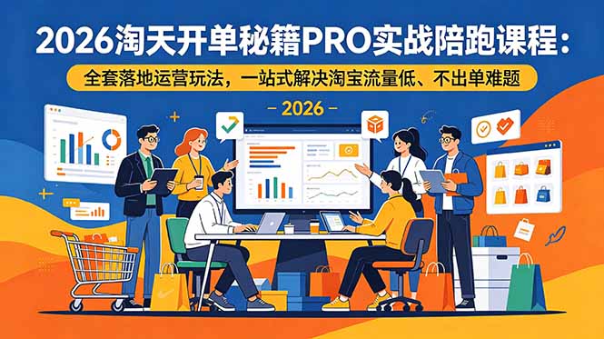 2026淘天开单秘籍PRO实战陪跑课程：全套落地运营玩法，一站式解决淘宝流量低、不出单难题-旺仔资源库