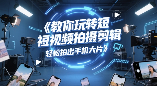 教你玩转短视频拍摄剪辑，轻松拍出手机大片-旺仔资源库