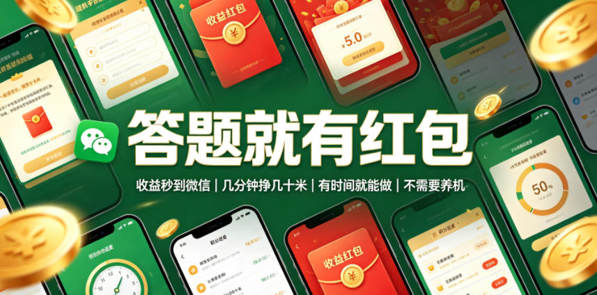 答题就有红包，收益秒到微信，几分钟挣几十米，有时间就能做，不需要养机【揭秘】-旺仔资源库