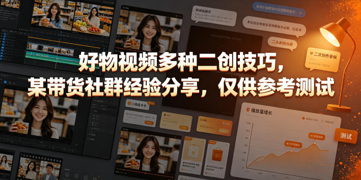 好物视频多种二创技巧，某带货社群经验分享，仅供参考测试-旺仔资源库
