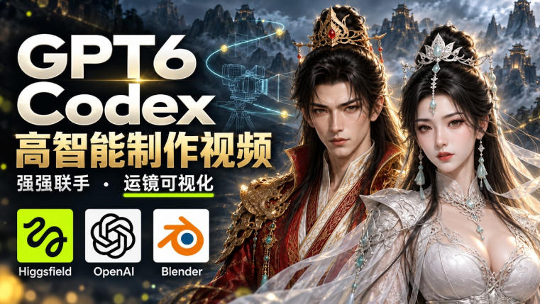 GPT-6 Astra×Codex高智能制作视频！联手Higgsfield，运镜可视化实战-旺仔资源库