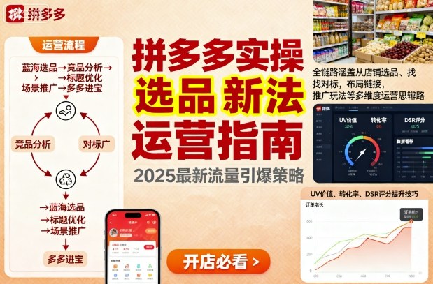 王校长9月12拼多多实操新玩法，全链路涵盖从店铺选品、找对标，布局链接，推广玩法等多维度运营思路-旺仔资源库
