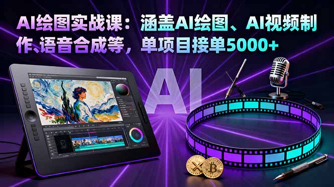 AI绘图实战课：涵盖AI绘图、AI视频制作、语音合成等，单项目接单5000+-旺仔资源库