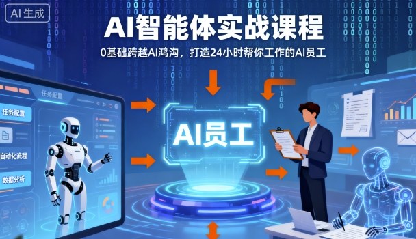 Ai智能体实战课程，0基础跨越Ai鸿沟，打造24小时帮你工作的Ai员工，打破常规，以实战定义Ai-旺仔资源库