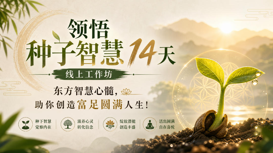 鹿大米领悟种子智慧14天线上工作坊,东方智慧心髓,助你创造富足圆满人生!-旺仔资源库