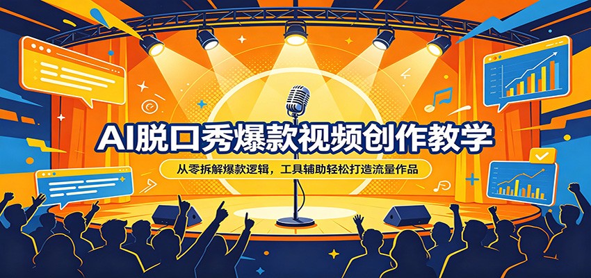 AI脱口秀爆款视频创作教学：从零拆解爆款逻辑，工具辅助轻松打造流量作品-旺仔资源库