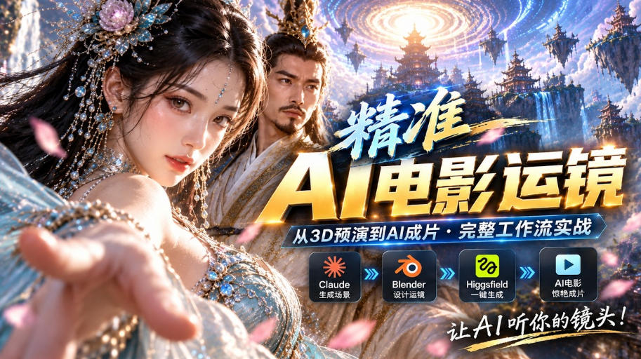 AI视频终于能精准运镜了！Claude+Blender+Higgsfield免费插件实测-旺仔资源库