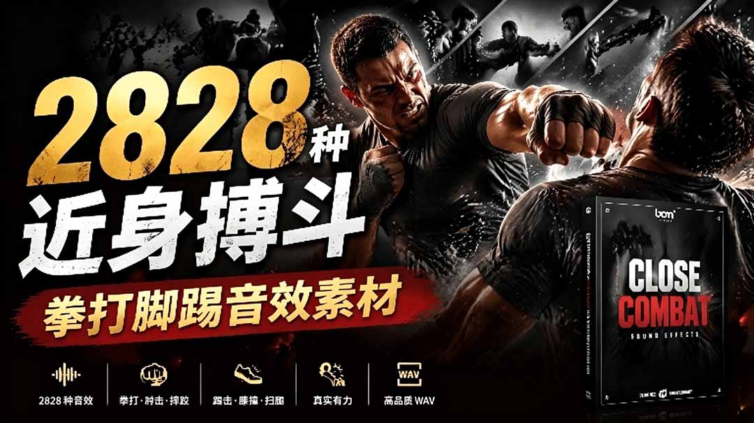 宝藏级别音效！2828种近身搏斗拳打脚踢音效素材，全部中文分类，免解压使用  Close Combat-旺仔资源库