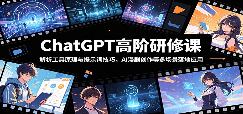 ChatGPT高阶研修课：解析工具原理与提示词技巧，AI漫剧创作等多场景落地应用-旺仔资源库