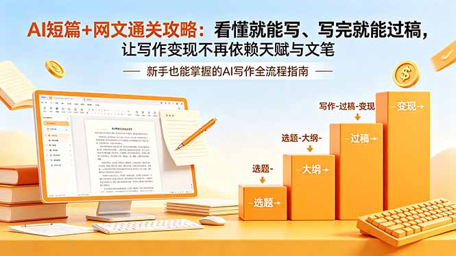 AI短篇+网文通关攻略-更新:看懂就能写、写完就能过稿,让写作变现不再依赖天赋与文笔-旺仔资源库