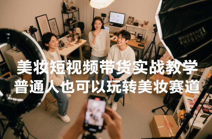 美妆短视频带货实战教学，普通人也可以玩转美妆赛道-旺仔资源库