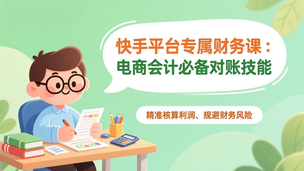快手平台专属财务课：电商会计必备对账技能，精准核算利润、规避财务风险-旺仔资源库