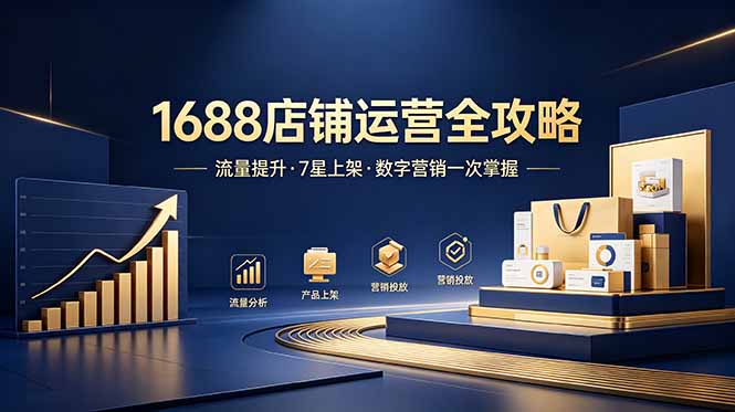 1688店铺没流量?产品上架不到7星?数字营销不会投?全套运营技能一次学(更新6月-旺仔资源库