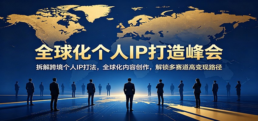 全球化个人IP打造峰会：拆解跨境个人IP打法，全球化内容创作，解锁多赛道高变现路径-旺仔资源库