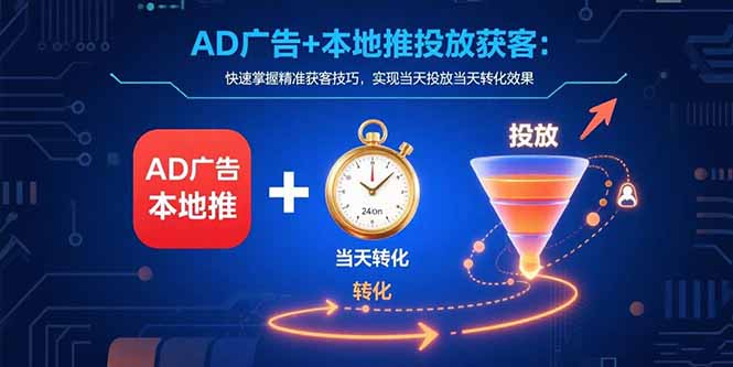 AD广告+本地推投放获客：快速掌握精准获客技巧，实现当天投放当天转化效果-旺仔资源库