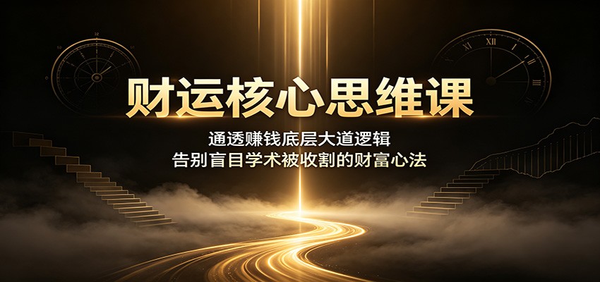 财运核心思维课:通透赚钱底层大道逻辑,告别盲目学术被收割的财富心法-旺仔资源库