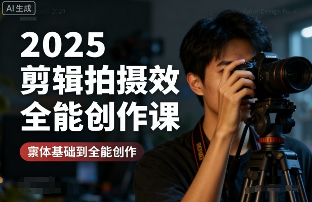 2025剪辑拍摄特效全能创作课，零基础到全能创作-旺仔资源库