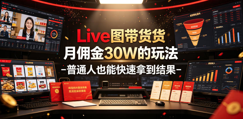 Live图带货月佣金30W的玩法-普通人也能快速拿到结果-旺仔资源库