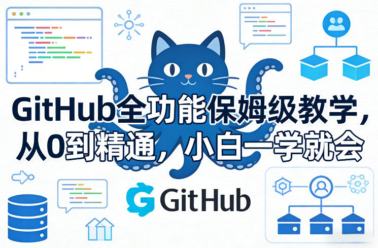 GitHub全功能保姆级教学，从0到精通，小白一学就会-旺仔资源库