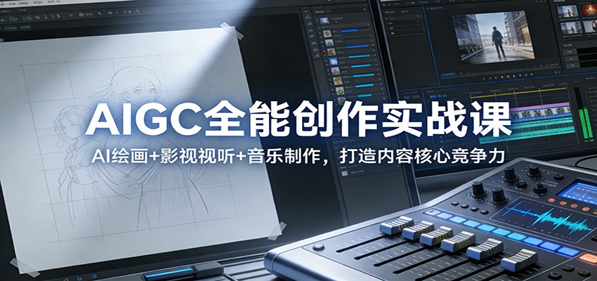 AIGC全能创作实战课:AI绘画+影视视听+音乐制作,打造内容核心竞争力-旺仔资源库