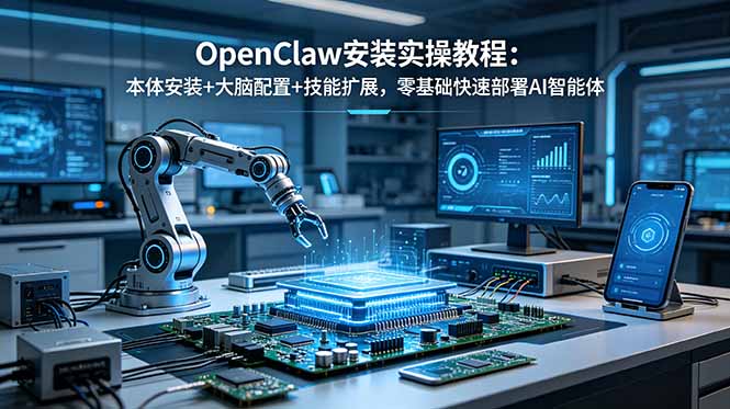 OpenClaw安装实操教程:本体安装+大脑配置+技能扩展,零基础快速部署AI智能体-旺仔资源库