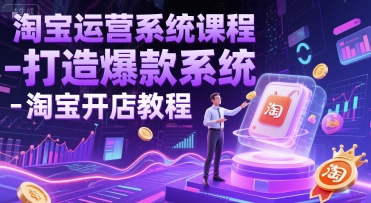 淘宝运营系统课程-打造爆款系统-淘宝开店教程-旺仔资源库