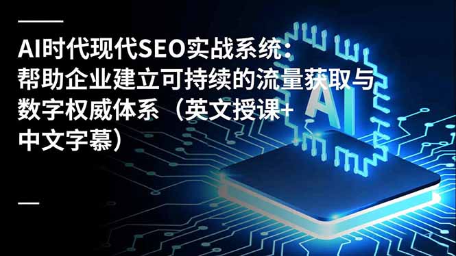 AI时代现代SEO实战系统：帮助企业建立可持续的流量获取与数字权威体系(英文授课+中文字幕-旺仔资源库