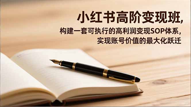 小红书高阶变现班，构建一套可执行的高利润变现SOP体系，实现账号价值的最大化跃迁-旺仔资源库